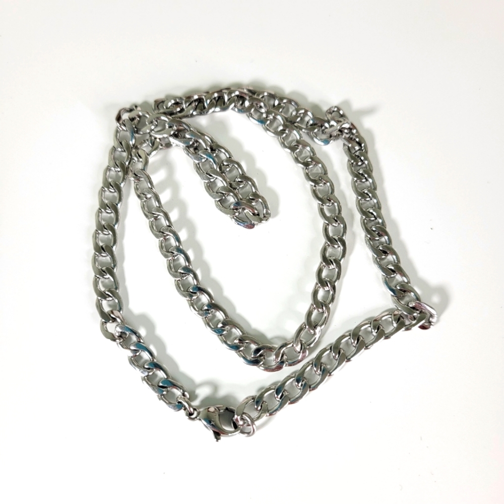 Stainless 6mm Polished Finish Miami Cuban Chain Necklace 23.5" - Picture 2 of 3